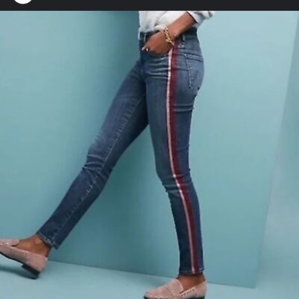 MOTHER High Waisted Looker Jean in Here Kitty, Kitty Glitter Racer‎ 28 6